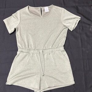 Serra Heather Green Short Sleeve Jumpsuit